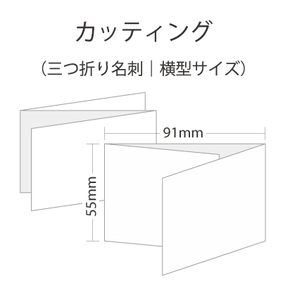 カッティング名刺（三つ折り｜横型）を注文