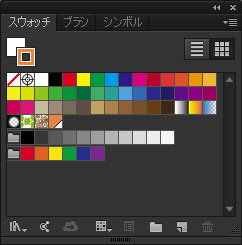 スウォッチをサムネイル表示している場合の特色(スポットカラー)