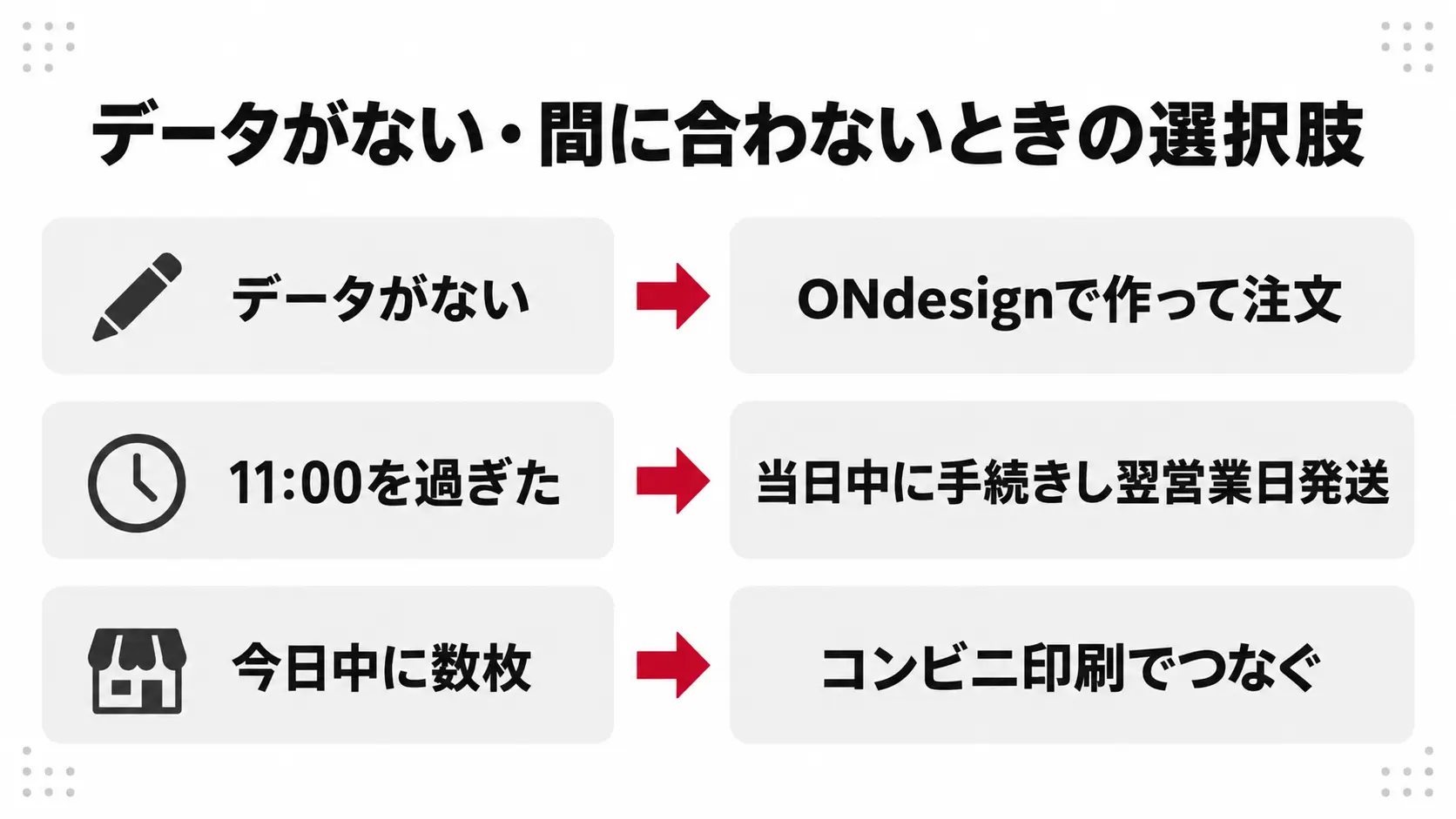 データがない・間に合わないときの選択肢
